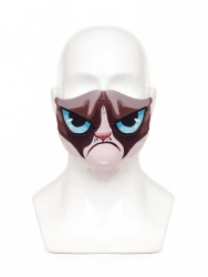 Hygiene mask coloured frowny cat L