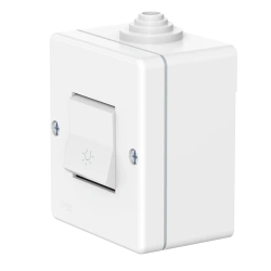 CADUCEUS ALING OG Light single-key switch for open wiring 10A, 250V~, IP55, white, art. no. 214. 217
