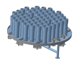 Separation stage with direct centrifugal washing elements SPCPE