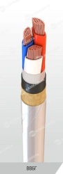 Power cable with copper conductors with cross-linked polyethylene insulation for voltage 0,66, 1 kV of VVBG grade according to T