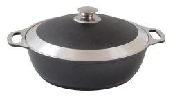 Cast aluminium frying pan 3L (with DP coating) TM Kukmara, with aluminium lid