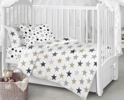 Bed linen sets of cotton fabric with "Malysh" LLC marking (pillowcase 2pcs, sheet 1pcs, duvet cover 1pcs)