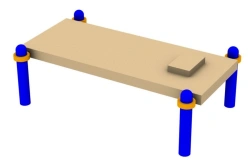 Platform for performing the test "Bending-extension of the arms in a supine position on the floor" with a platform for fixing th
