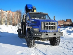 Special purpose vehicle with hydraulic loading crane of MKMA type on the base of URAL 4320 and its modifications U0K07N-UC