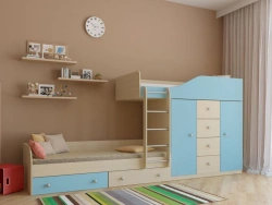 Children's wall for toys, labelled Yuginteriermebel Ltd.