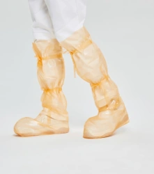 Personal protective equipment for feet made of polyvinylchloride film material: special additional decontaminated footwear