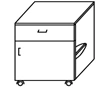 Rolling metal cabinet with drawer door TP-5(m)