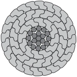 Non-insulated compacted wire with steel core for high voltage overhead power lines of AACSRZ grade