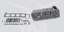 409051390656200 Cylinder head with gasket and fasteners set (for UAZ vehicles, DV. ZMZ 409051, WITHOUT MODERNISED SYSTEM