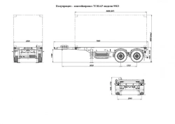 Semi-trailer-container truck TONAR model 9983 with axles manufactured by TONAR of models: 90422, 90431