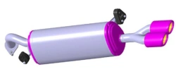 Rear silencer assembly for vehicle type FB Cross Part No. 28710-H0500