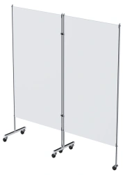 ?? - "???"(???-25301?) Medical screen of stainless steel, on wheels, two-sectional