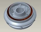Working wheel, floating, DN1750, 0.68 inch shaft, Niresist / IMPELLER: FL, DN1750, .68, NI-RST part number 0231662