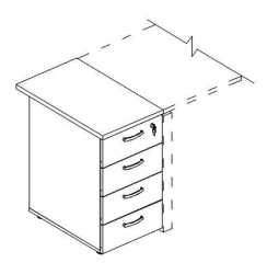 Frame of a 4-drawer side table 40*45*73 "Comfort" K.525