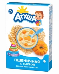 Dried milk porridge quick-soluble wheat with pumpkin, with prebiotic substances, t.zn. "Agusha", 200 g