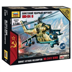 Assembled model "Soviet attack helicopter Mi-24V"