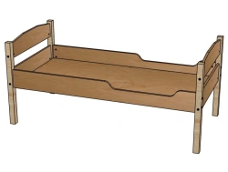 Bed 1-bed children's garden (solid + plywood)/ K06