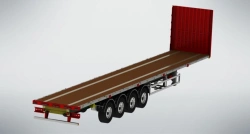 Flatbed semitrailer without sides four-axle, (intended for transport of dangerous goods), modification FSA-544A