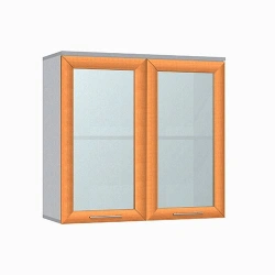 Hinged cupboard with two glass doors in frame profile model SHPR-1