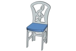 Violin Key Chair H=300 semi-upholstered (seat)/ StD89