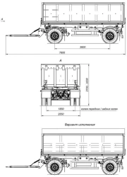 Double-axle tipping trailer 8595-20 with axles HJD13Y30S18-1840T16-060 with load capacity 12 tonnes