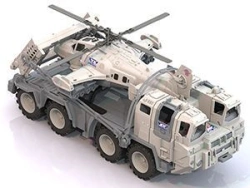 Military tractor "Arktika" with helicopter