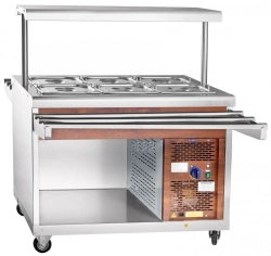 Refrigerated high-temperature display counter with neutral cabinet PVV(H)-70PM-NSh (Kashir.)