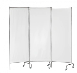 Three-section screen with polymer cloths mobile on wheeled supports - "Oka-Medik".