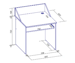 Computer desk type 1. (School furniture brand "Interior" series "TDI School")