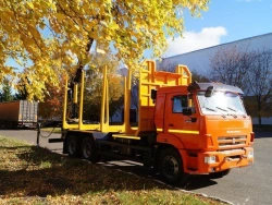 Vehicles of modifications 4388D4-10 - load platform with cones, with CMU on the basis of KAMAZ chassis, type 65115, modification