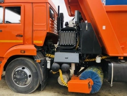 All-season combined road machine 6843K6 on chassis and base vehicle of dump truck KAMAZ 65222-53