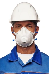 Personal respiratory protection equipment with filtering half-mask: respirator YULIA-215 FFP2 R D for protection against aerosol
