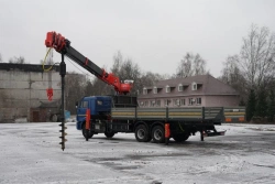 Special purpose vehicle with MKMA type hydraulic loading crane on the basis of KAMAZ 65117 and its modifications 64K36N-U5