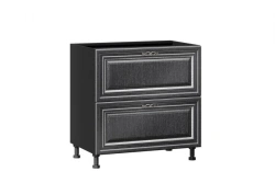 Type 4 LD.270940.000 Kitchen cabinet 800 with 2 drawers (4) LUX (without handle) (Black )