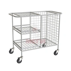 TVo-01-MSK(MSK-507) Trolley with side lattice metal basket and three side lattice metal baskets, with three side lattice metal b