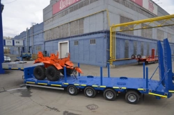 Semitrailer Politrans 94184-030. In design: metal platform with load platform, with flatbed in the front hour.