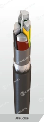 Power cable with aluminium conductors with polyethylene insulation for voltage of 1 kV of APvBbshv grade