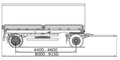 Flatbed trailer, type 3524, modification 3524-15-22, 3524-15-22A (lights: 8512.3716-04, wheel discs: 7,0-20-3101012 A5 or 7,5-