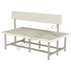 Double-sided AQUALOCKER bench with backrest