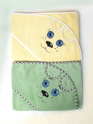 Towels - "corners" cotton terry smoothly dyed for children