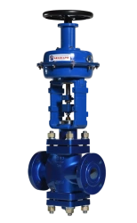 Double-seated regulating valve with diaphragm actuator, type KR double-seated with MIM; DN 25-80; PN 16