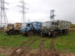 Trucks with diesel engine modifications 5796J8, 5796J9 on chassis KAMAZ-43502D5