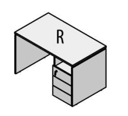Straight table with drawer. Set of furniture "Rio Base"