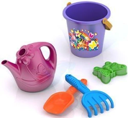 Sand Set #94 (rake, scoop, watering can, bucket with seal, butterfly mould)
