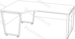 Corner table MK B2 900-2500x900-2500x650-950mm(WxHxH)