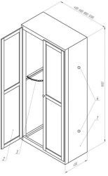 Laboratory cabinet for storage of cylinders ML-SHHB