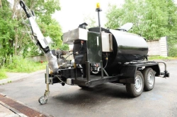 Equipment for transporting, heating and supplying emulsion to the surface and joints of asphalt pavements during repair works.