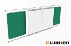 LUMIEN brand rail system with blackboard