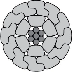 Non-insulated compacted wire with steel core for high voltage overhead power lines of AACSRZ grade