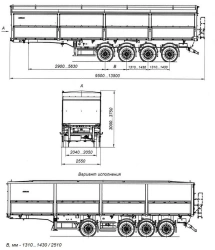 Four-axle tipper semi-trailer AM9564-31FS with CEYLAN AS-1210-225-ST-OV axles with payload capacity of 12 tonnes